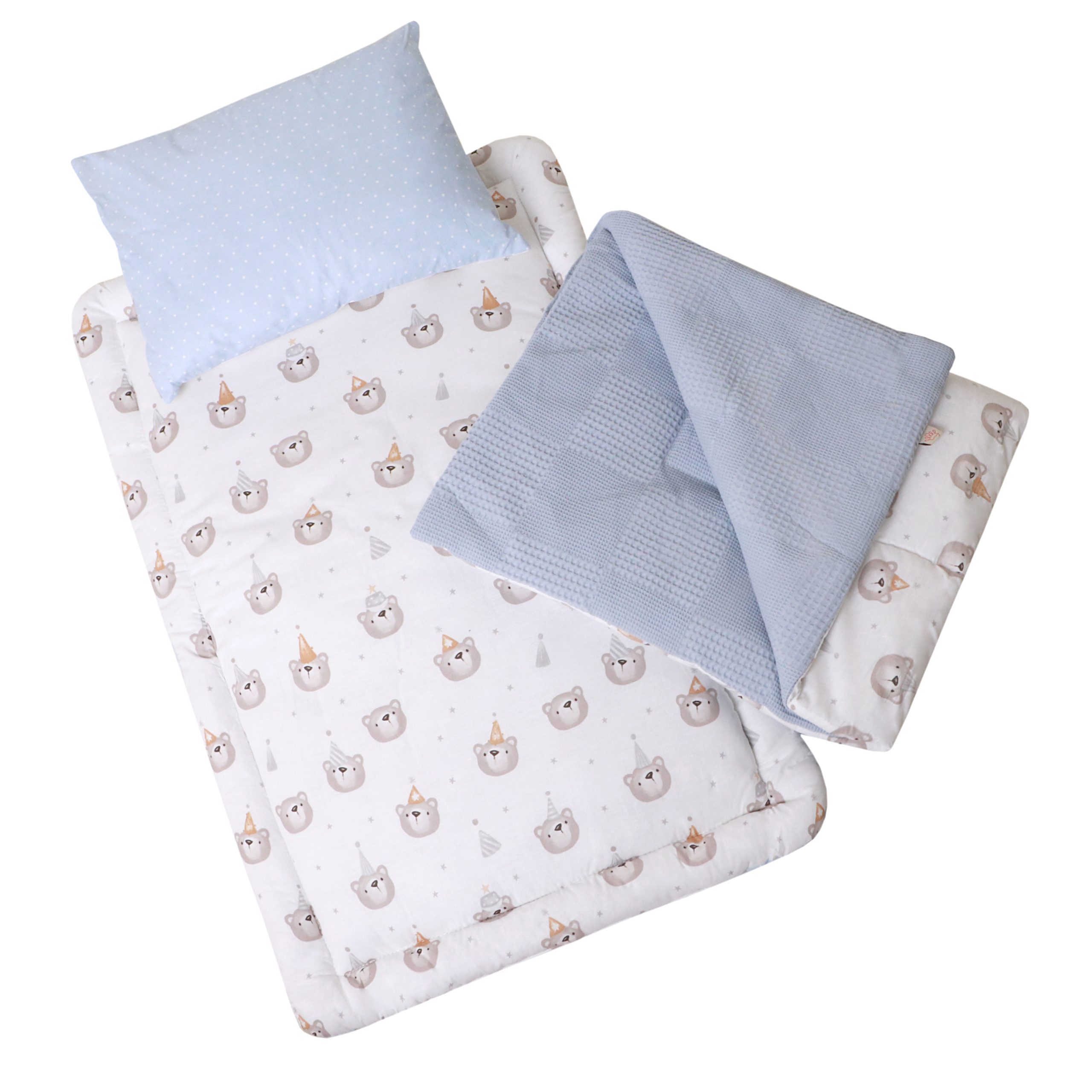 ست خواب سایز دو پیکه خرس تولد آبی