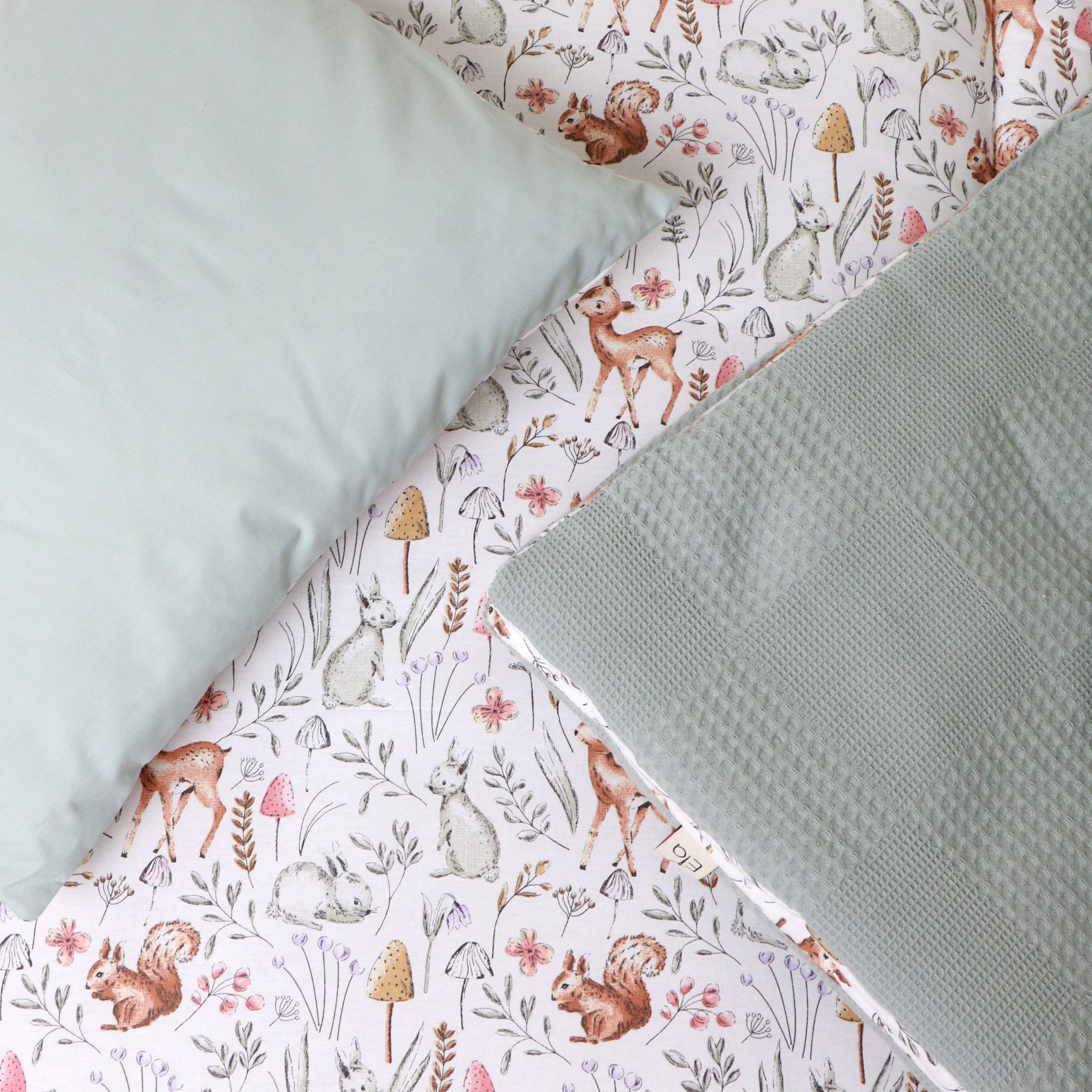 ست خواب سایز دو پیکه چمنزار سبزآبی - تصویر 3