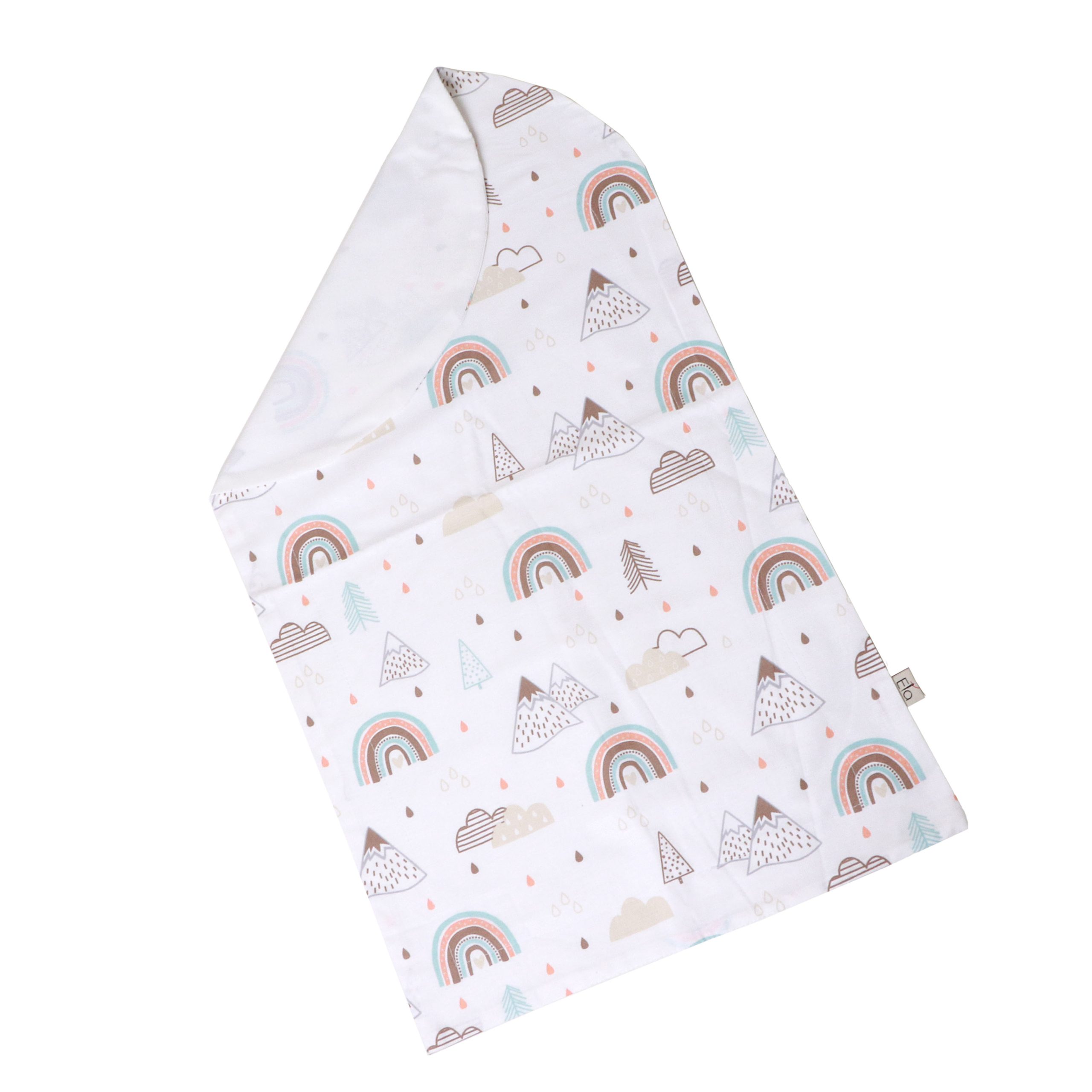 ست 5 تیکه تشک لبه دار و آغوشگیر پیکه رنگین کمان سبزآبی-بژ - تصویر 5