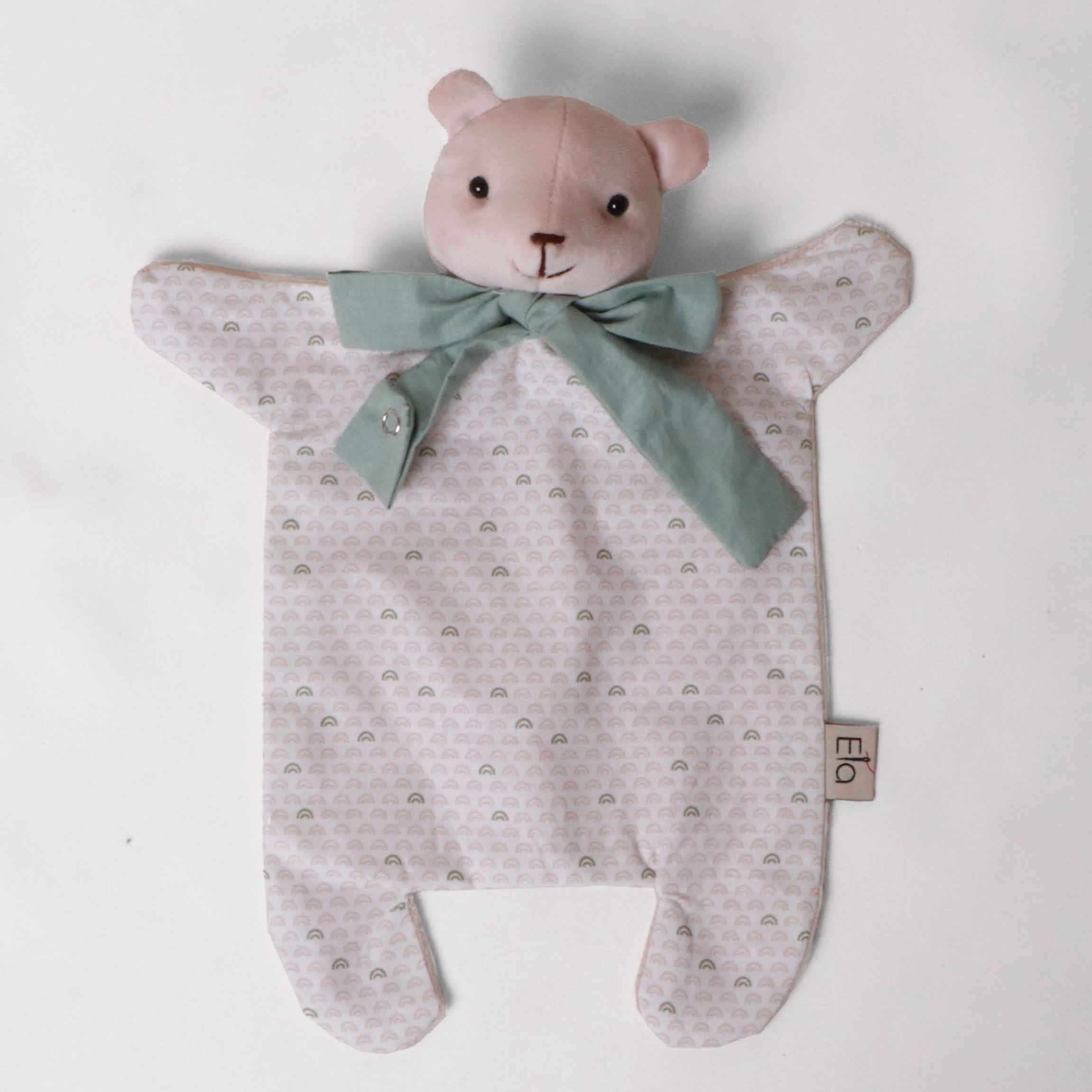 عروسک خواب خرس رنگین کمانک سبز 033