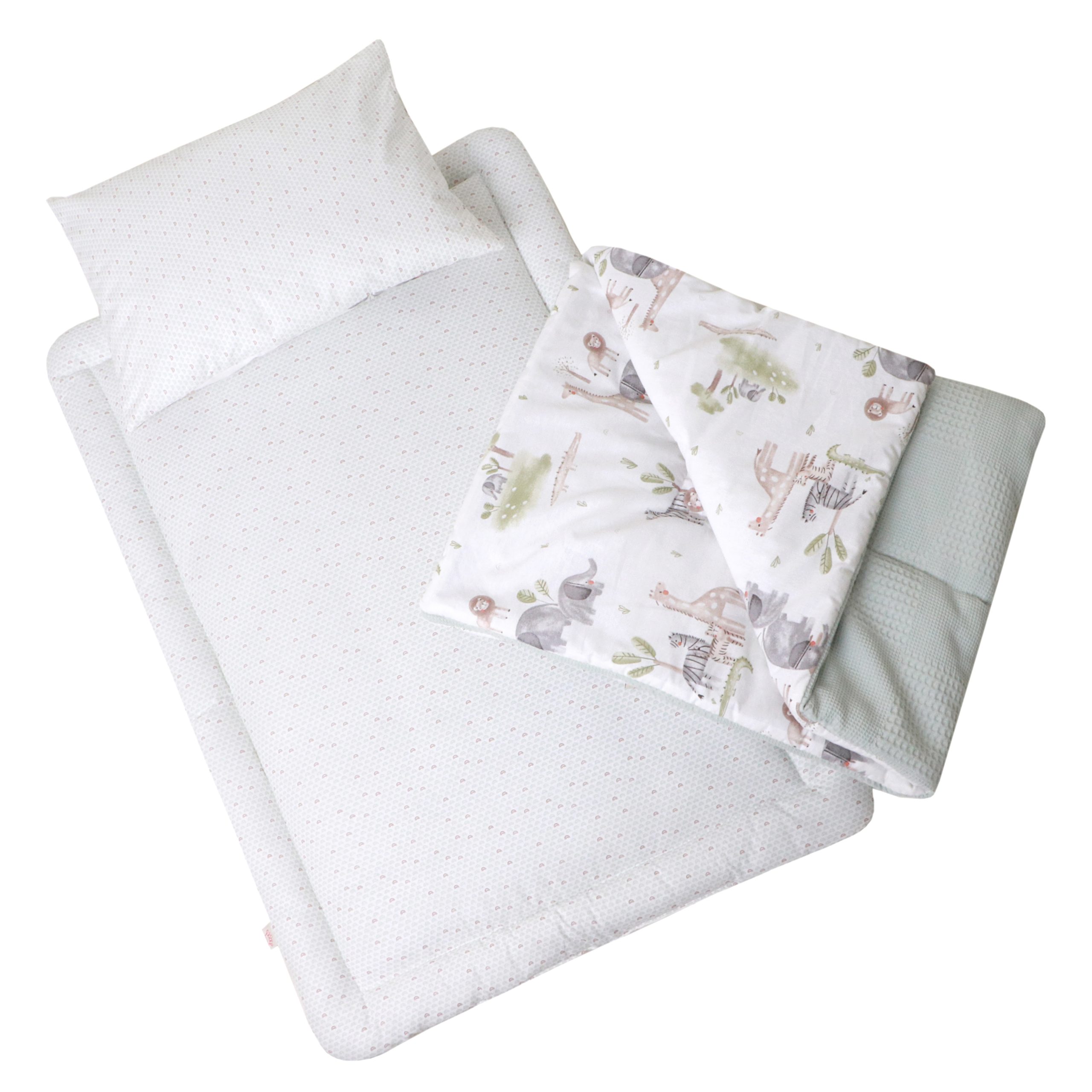 ست خواب سایز دو پیکه سافاری طوسی سبزآبی روشن - تصویر 2