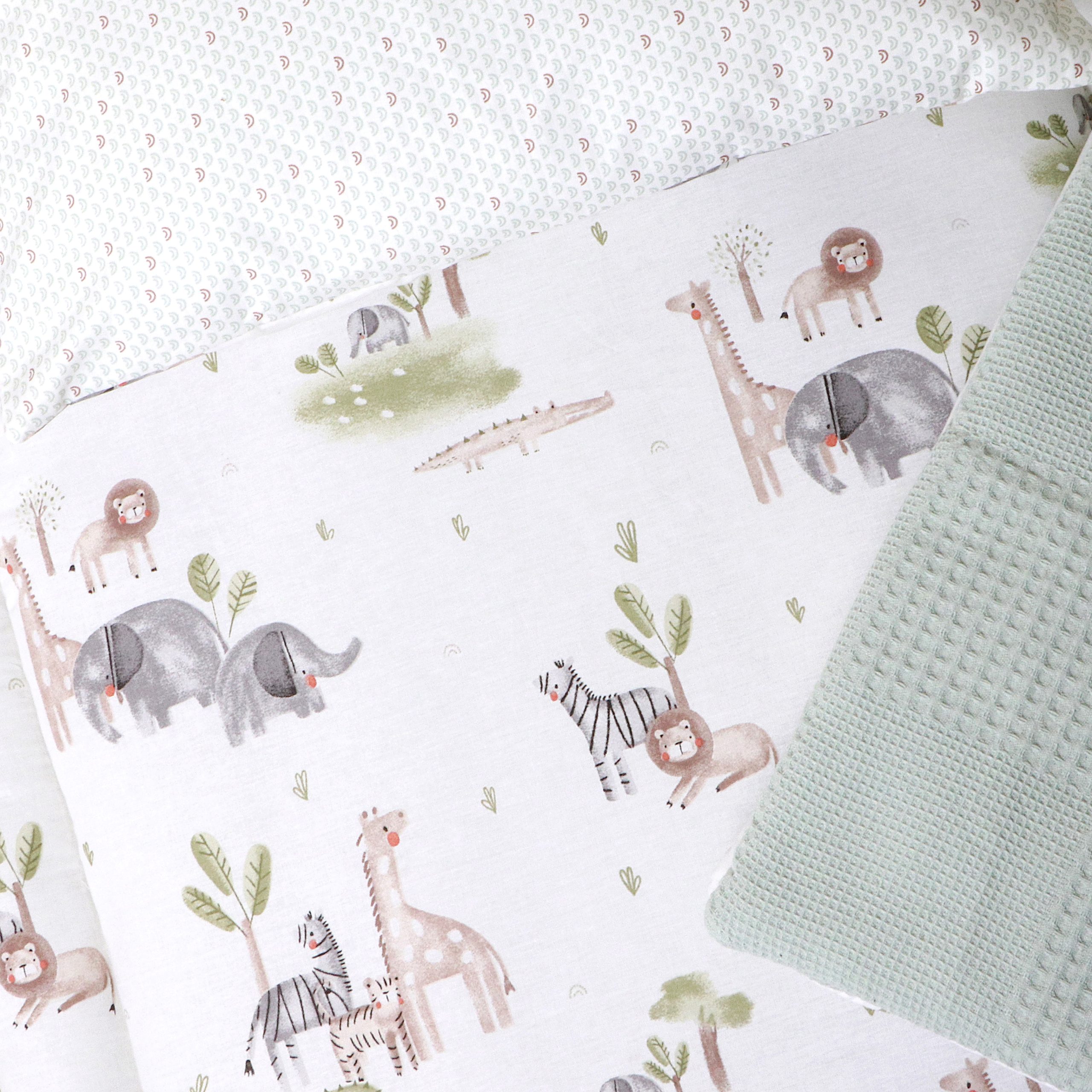 ست خواب سایز دو پیکه سافاری طوسی سبزآبی روشن - تصویر 3